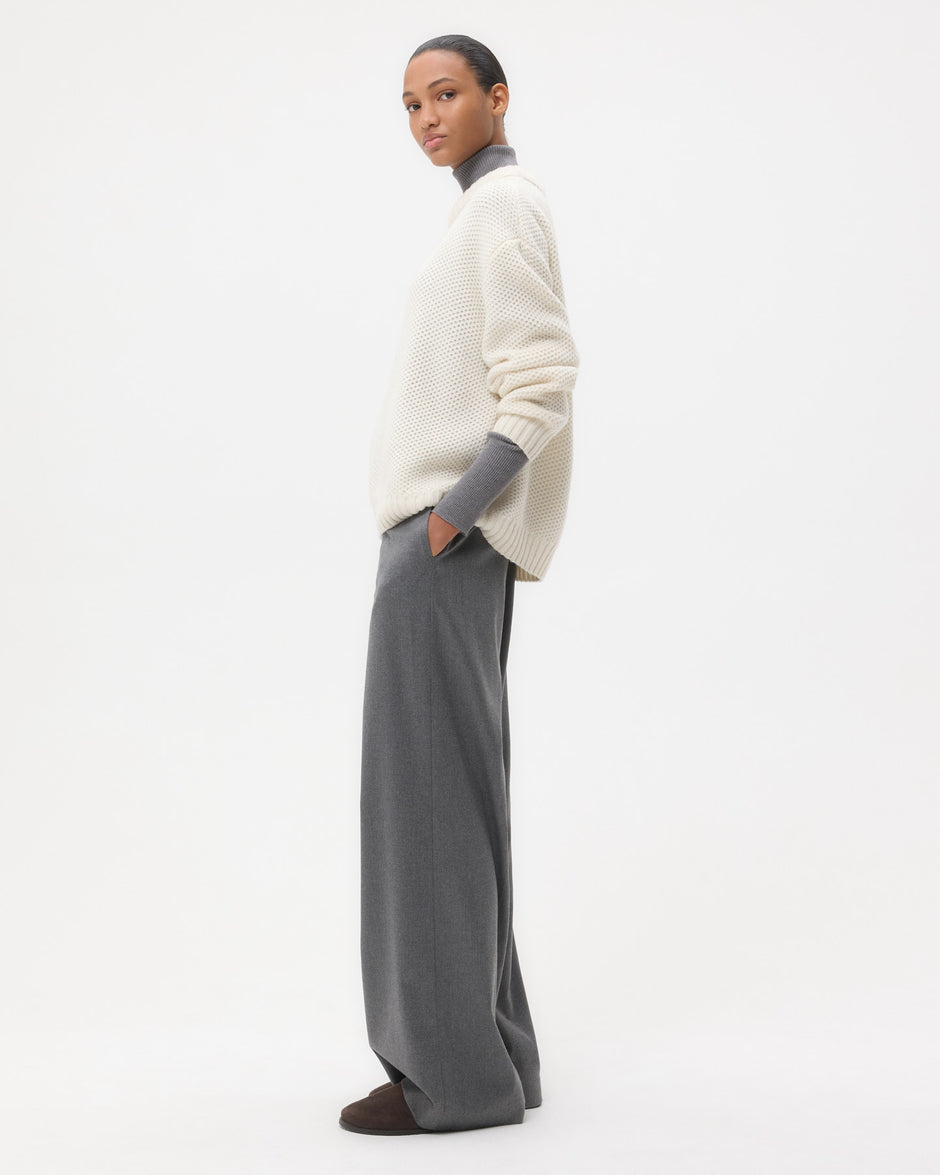 TWP Ivory Waffle Thermal in Cashmere view 4