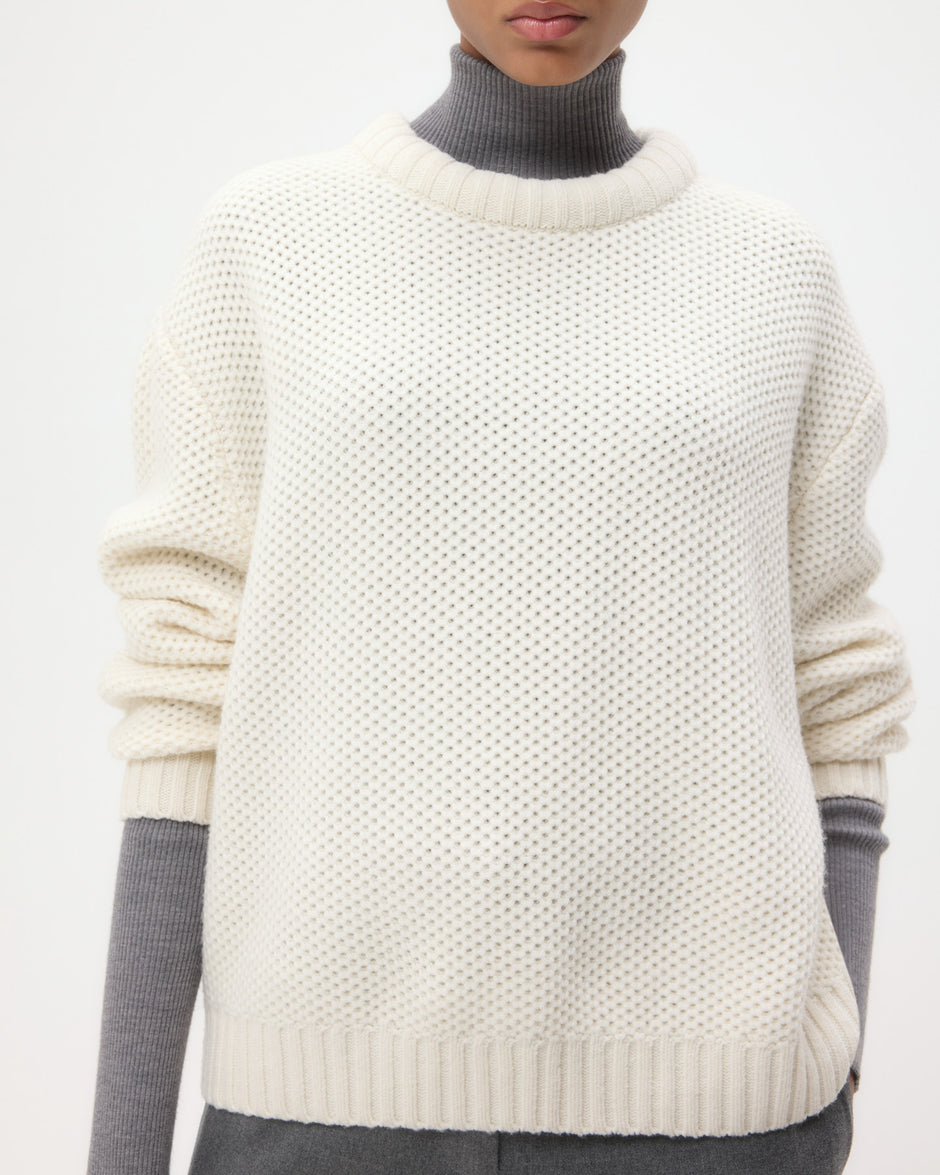 TWP Ivory Waffle Thermal in Cashmere view 2
