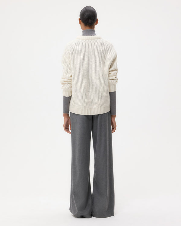 TWP Ivory Waffle Thermal in Cashmere view 5