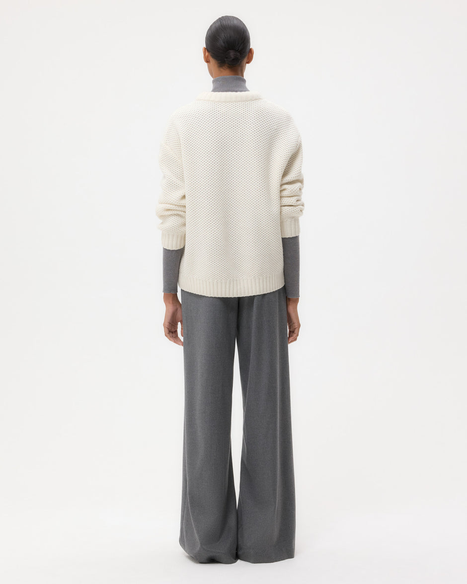 TWP Ivory Waffle Thermal in Cashmere view 5
