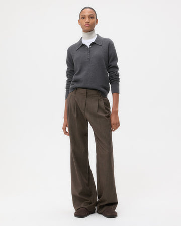 TWP Charcoal Jorden Polo in Cashmere view 2