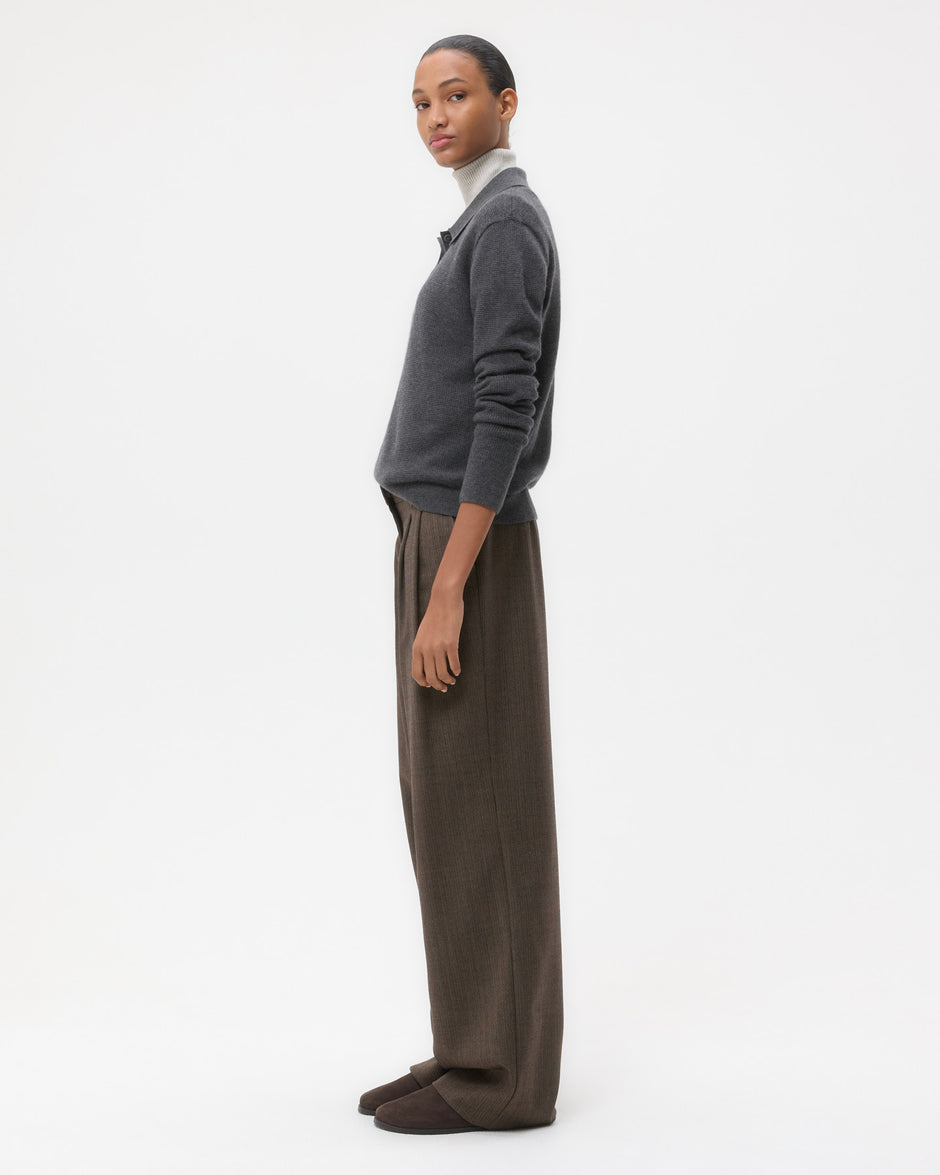 TWP Charcoal Jorden Polo in Cashmere view 4
