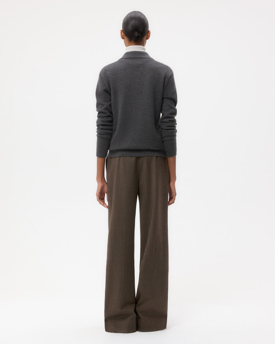 TWP Charcoal Jorden Polo in Cashmere view 5