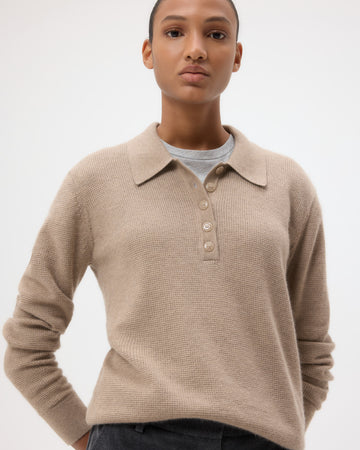 TWP Mink Jorden Polo in Cashmere view 2