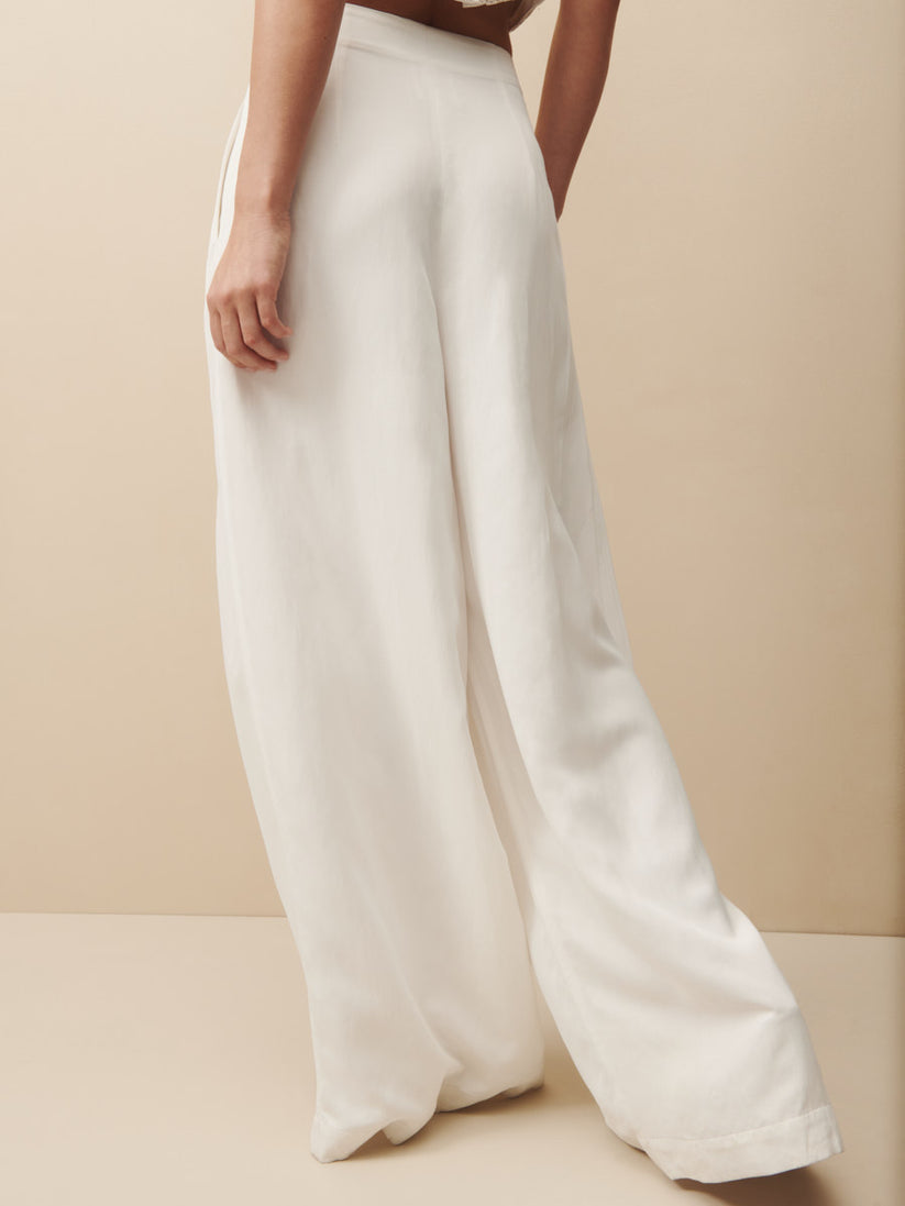 TWP White Drew pant in coated viscose linen view 2