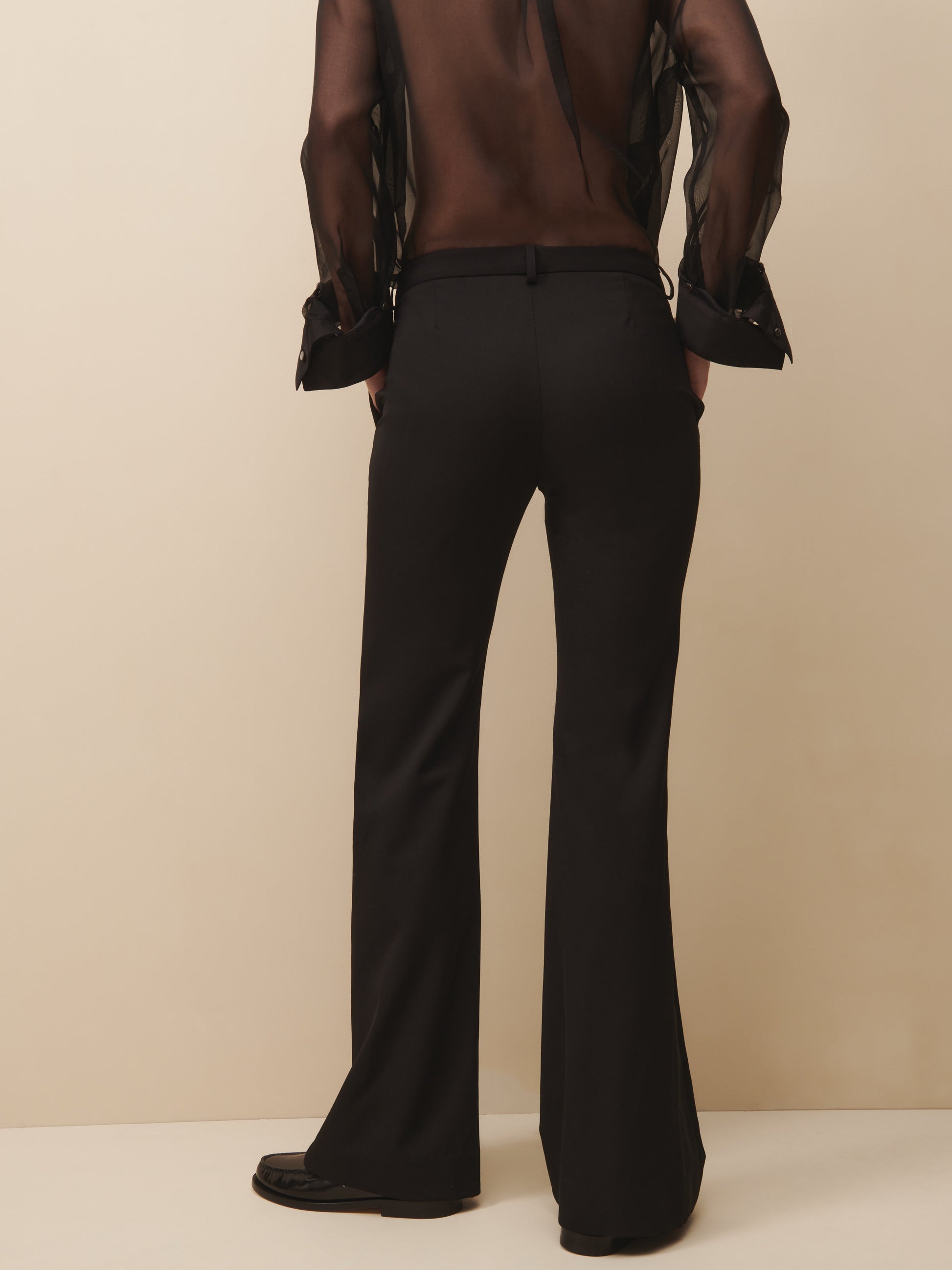 TWP Black Friday Night Tux Pant in wool twill view 2