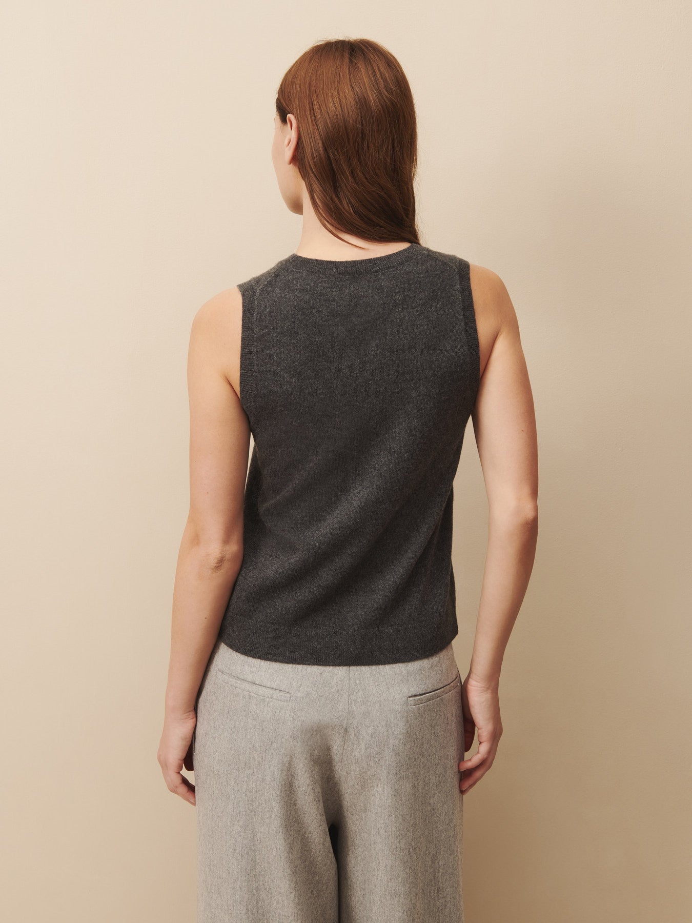 TWP Charcoal Jenny's Tank in cashmere view 6