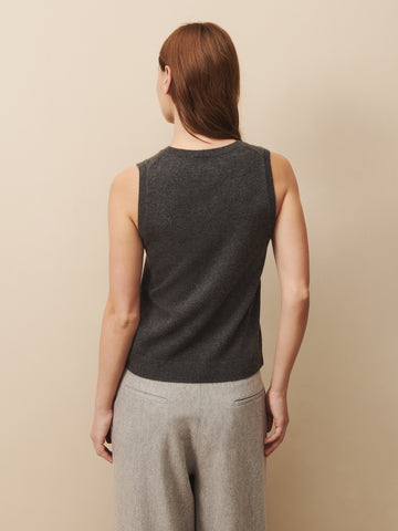 TWP Charcoal Jenny's Tank in cashmere view 7