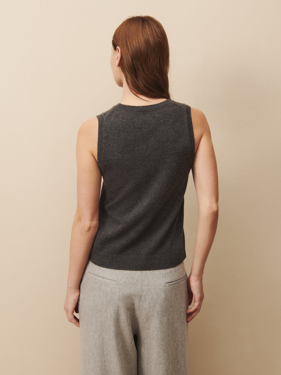TWP Charcoal Jenny&#39;s Tank in cashmere view 7