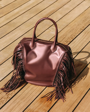 TWP Cognac Howard Bag with Side Fringe in Leather view 1