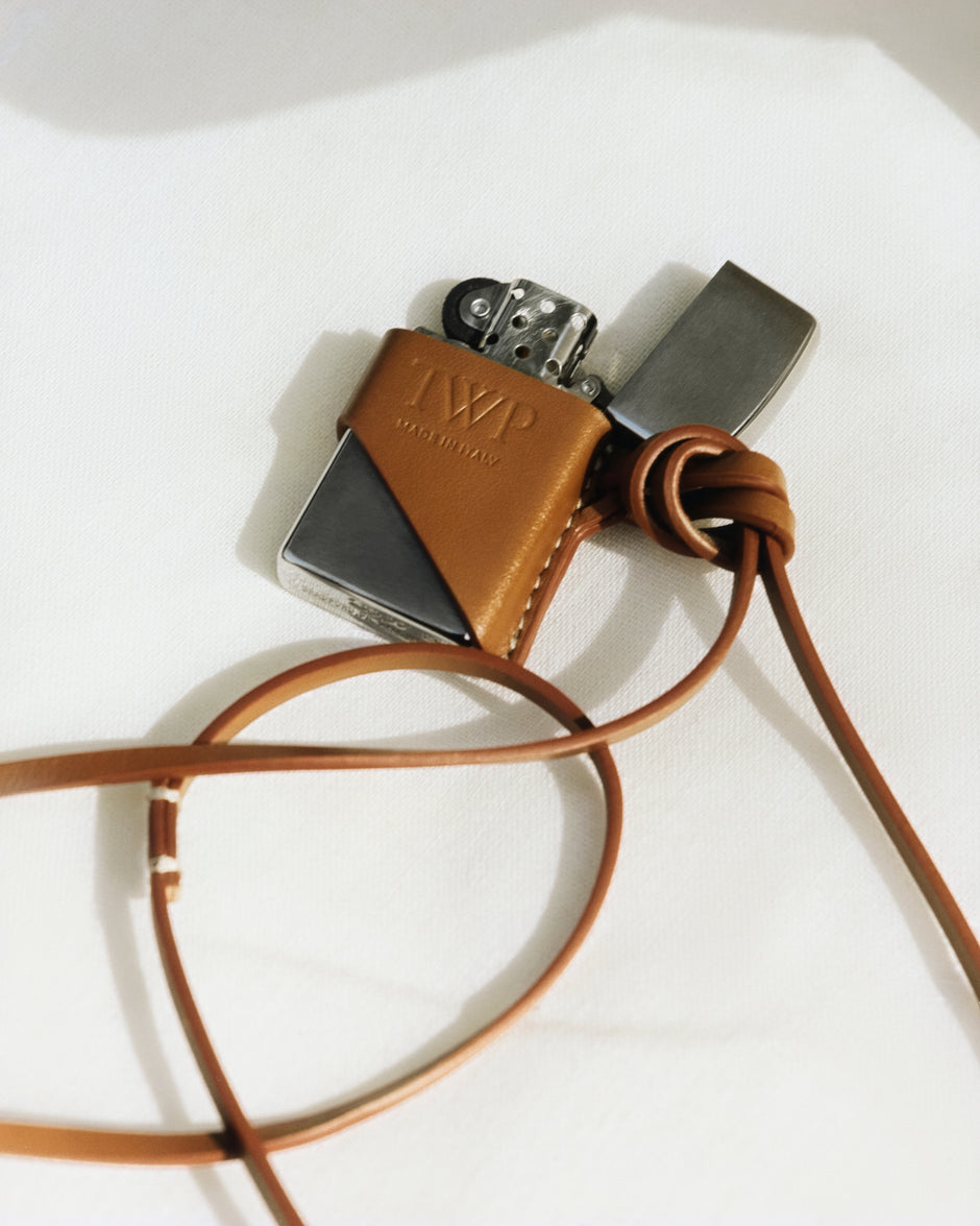 TWP Lion Slim Lighter Holder in Leather view 1
