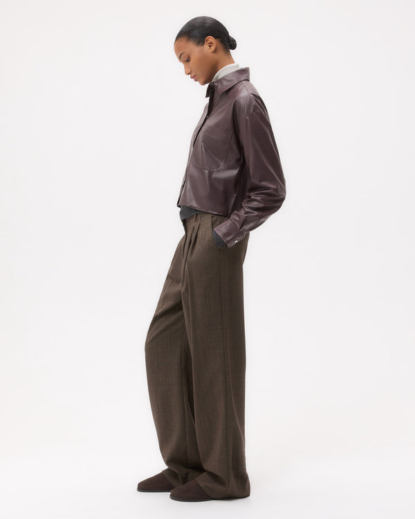 TWP Wine Little Big Joe Shirt in Paper Leather view 4