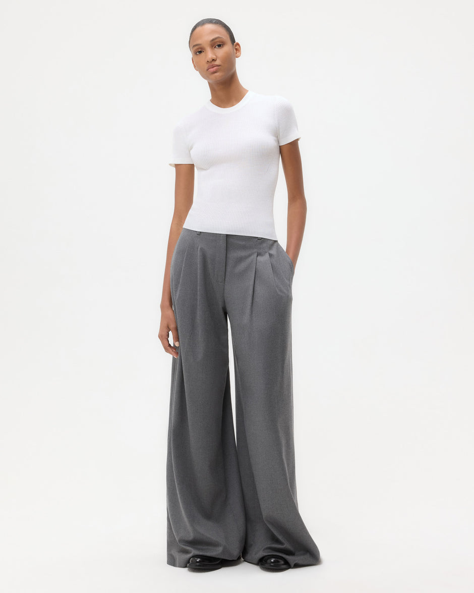 TWP Ivory Tease Top in Ribbed Cotton Knit view 3