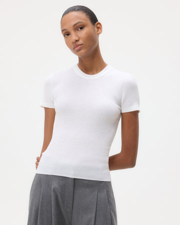 TWP Ivory Tease Top in Ribbed Cotton Knit view 1