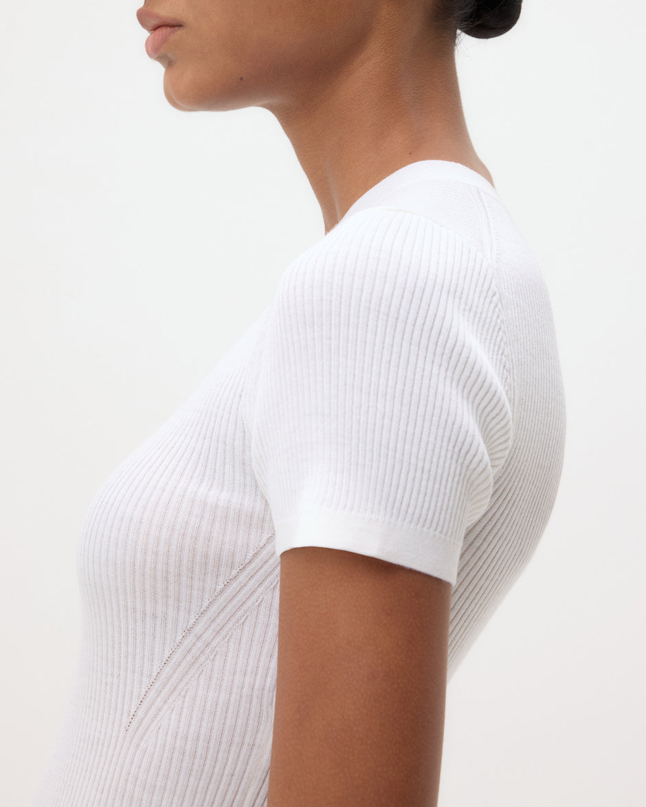 TWP Ivory Tease Top in Ribbed Cotton Knit view 2