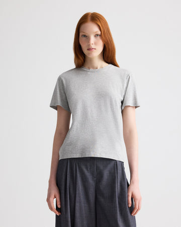 TWP Light heather grey His Tee in Supima Cotton view 1