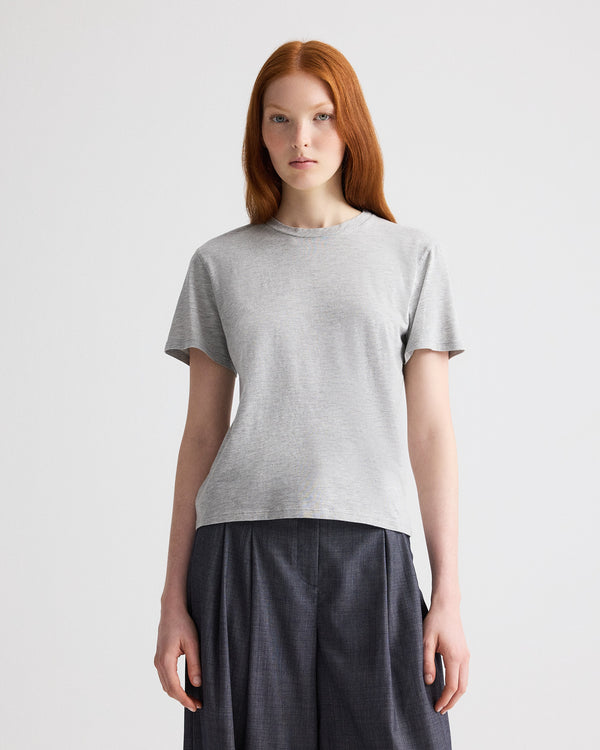 TWP Light heather grey His Tee in Supima Cotton view 1