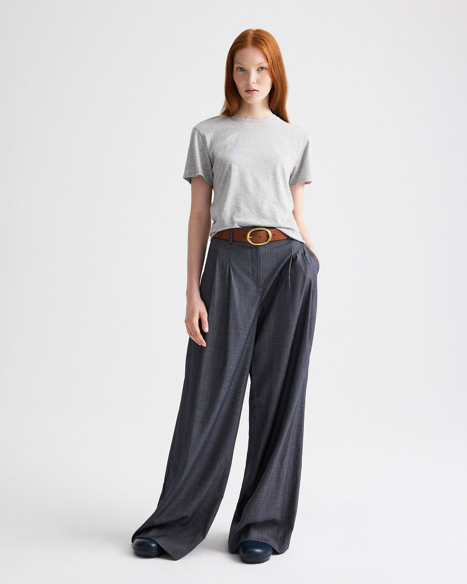 TWP Light heather grey His Tee in Jersey view 3