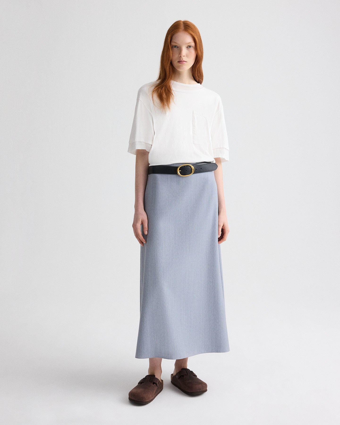 White / white Double Up Tee in Supima Cotton | TWP