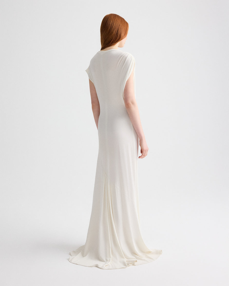TWP Ivory Right Where I Belong Dress in Matte Crepe Jersey view 4