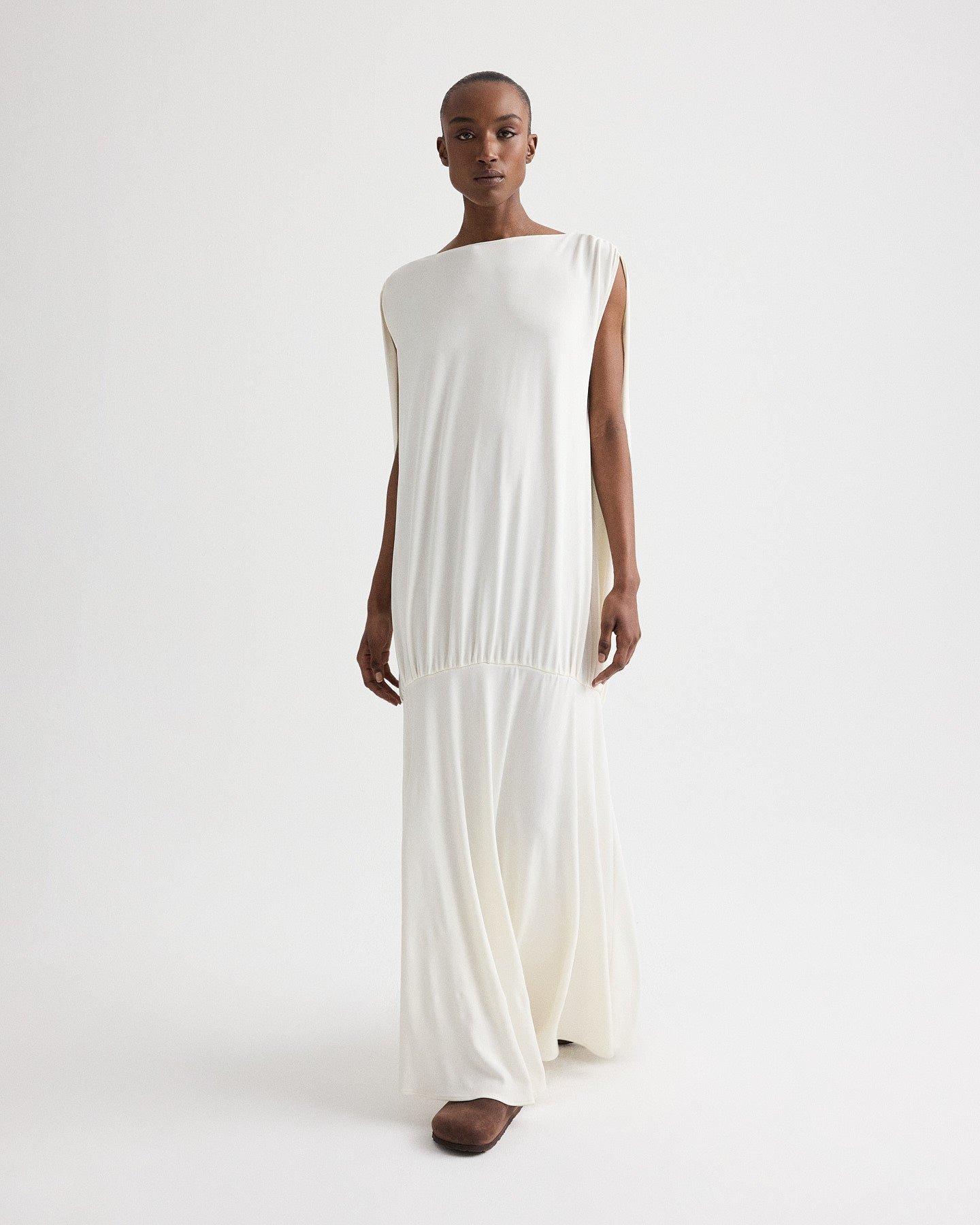 TWP Ivory Cocoon Dress in Matte Crepe Jersey view 1