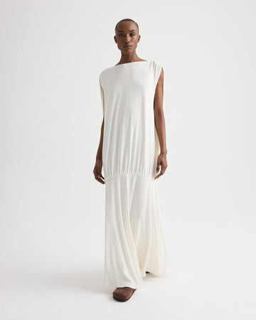 TWP Ivory Cocoon Dress in Matte Crepe Jersey view 1