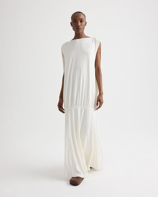 TWP Ivory Cocoon Dress in Matte Crepe Jersey view 1