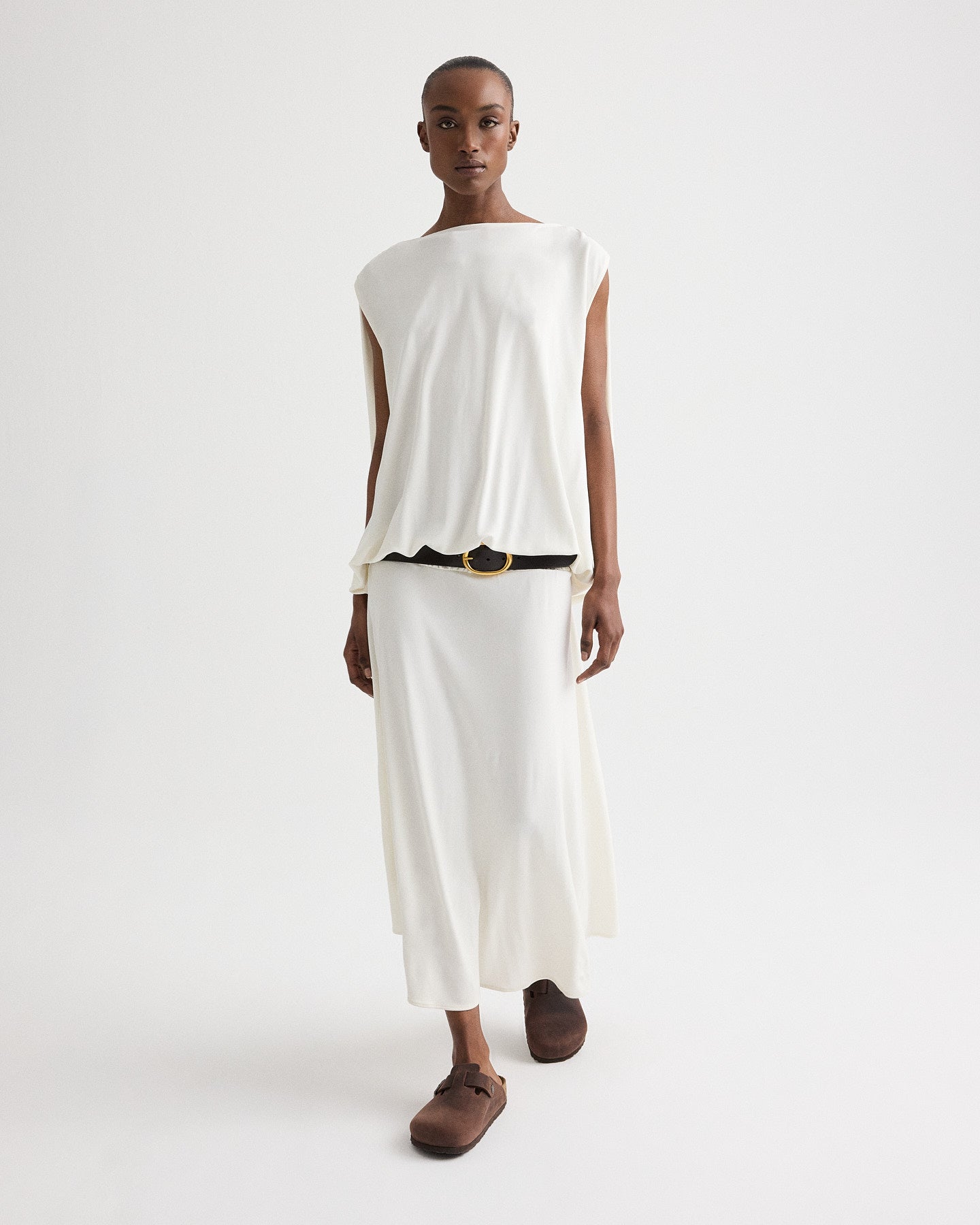 TWP Ivory Cocoon Dress in Matte Crepe Jersey view 4