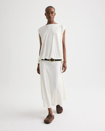 TWP Ivory Cocoon Dress in Matte Crepe Jersey view 4
