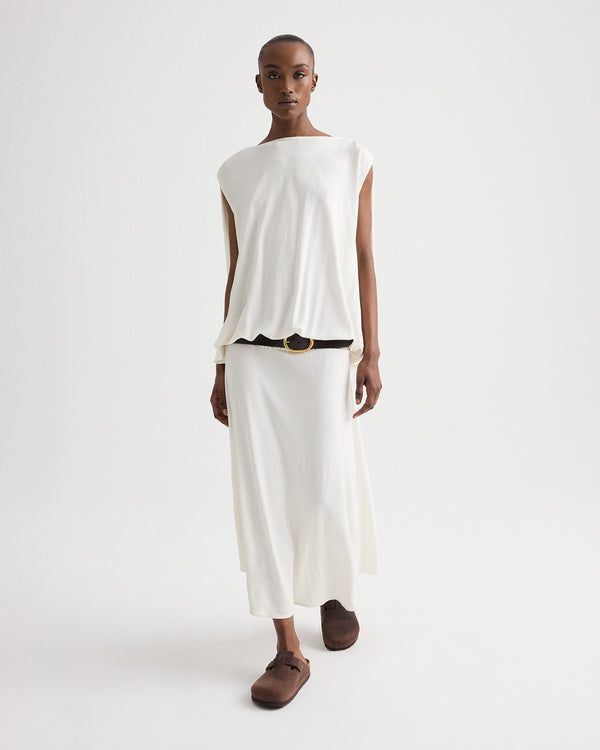 TWP Ivory Cocoon Dress in Matte Crepe Jersey view 4