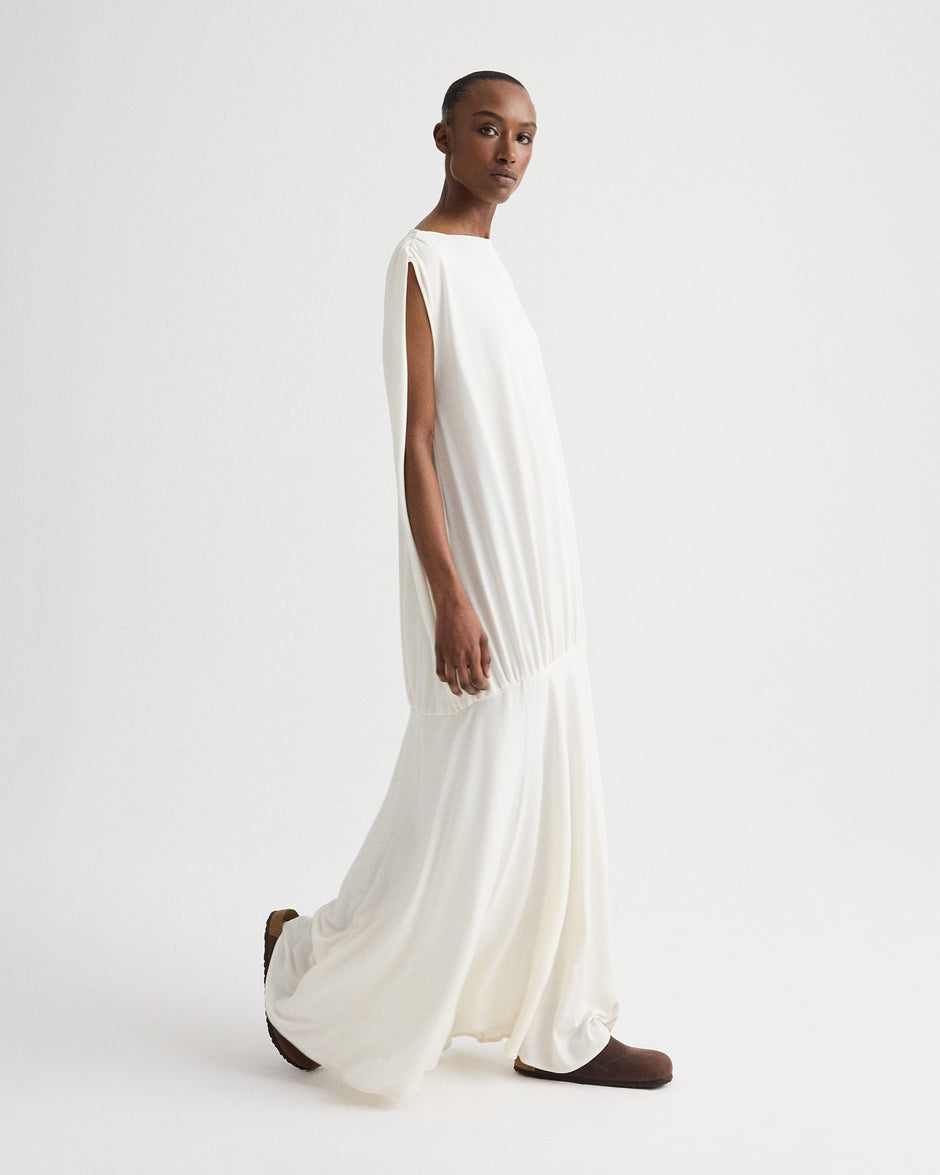 TWP Ivory Cocoon Dress in Matte Crepe Jersey view 2