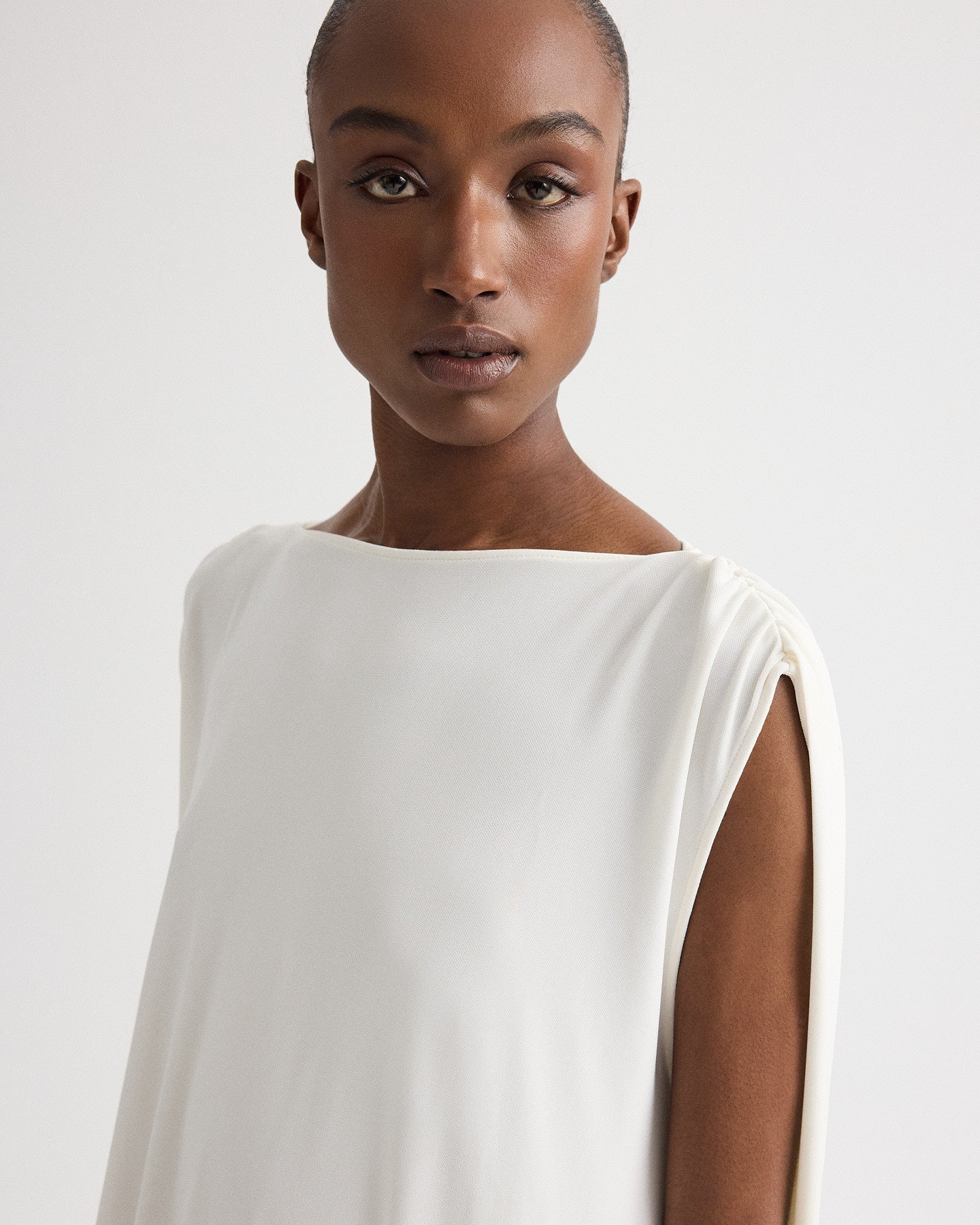 TWP Ivory Cocoon Dress in Matte Crepe Jersey view 3