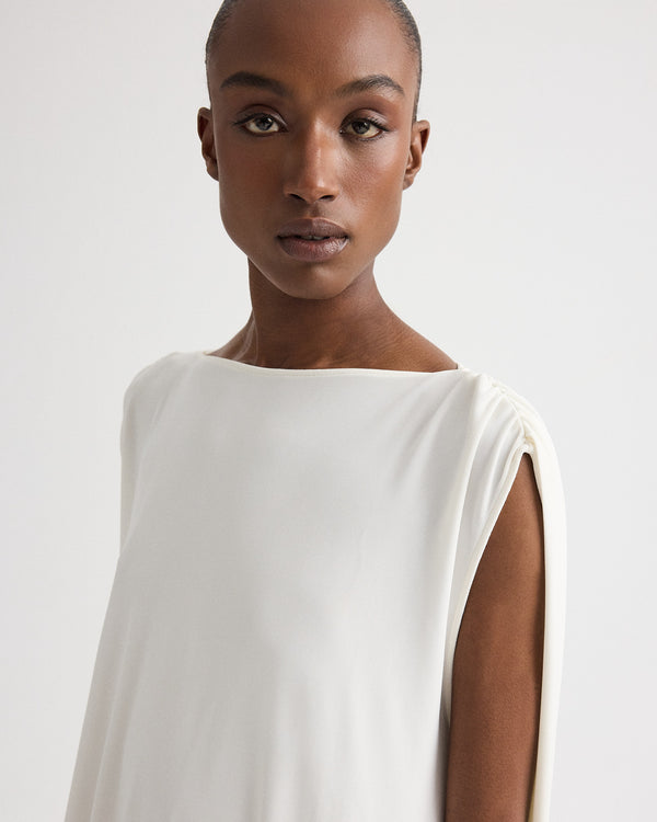 TWP Ivory Cocoon Dress in Matte Crepe Jersey view 3
