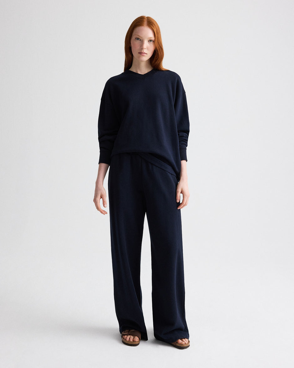 TWP Midnight PJ Pant in Lightweight Sweatshirt view 3