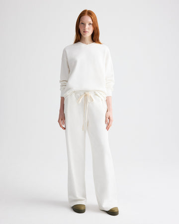 TWP White PJ Pant in Lightweight Sweatshirt view 3