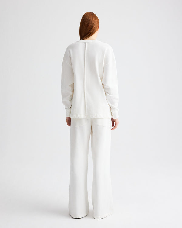 TWP White PJ Pant in Lightweight Sweatshirt view 5
