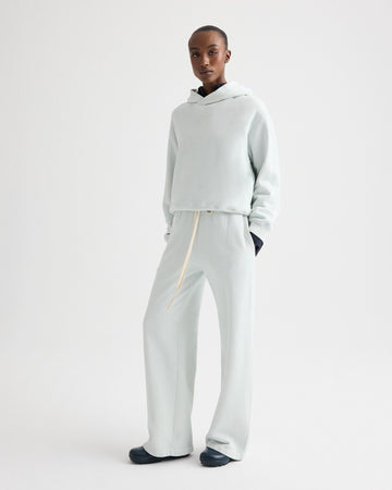 TWP Blue flower Hoodie in Lightweight French Terry view 3