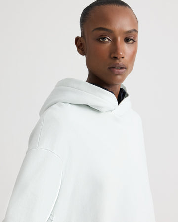 TWP Blue flower Hoodie in Lightweight French Terry view 2