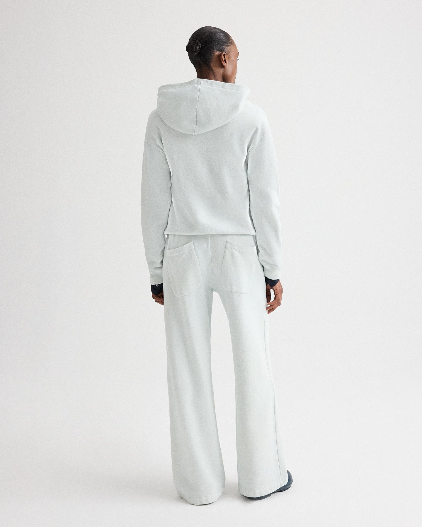 TWP Blue flower Hoodie in Lightweight French Terry view 5
