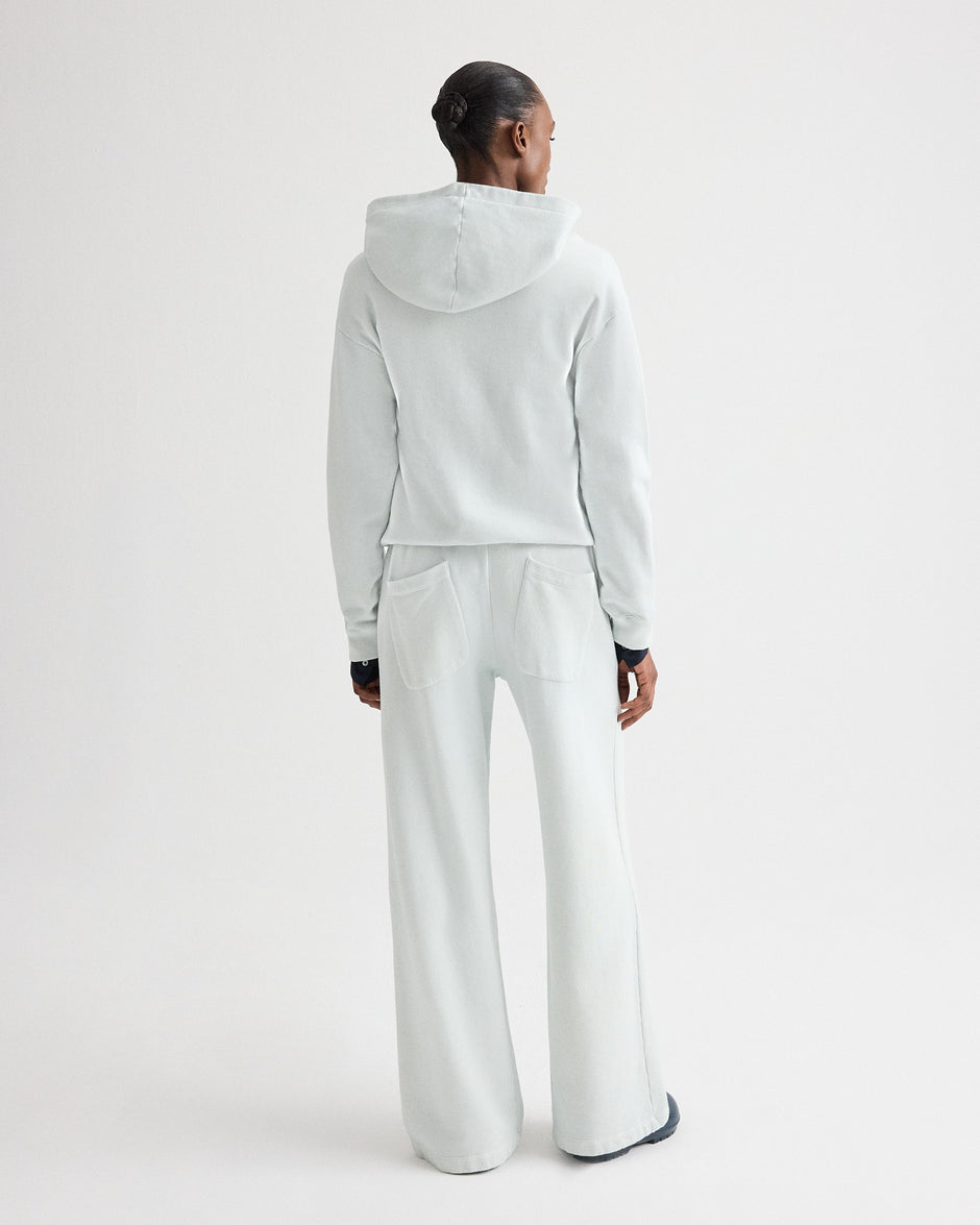 TWP Blue flower Hoodie in Lightweight French Terry view 5