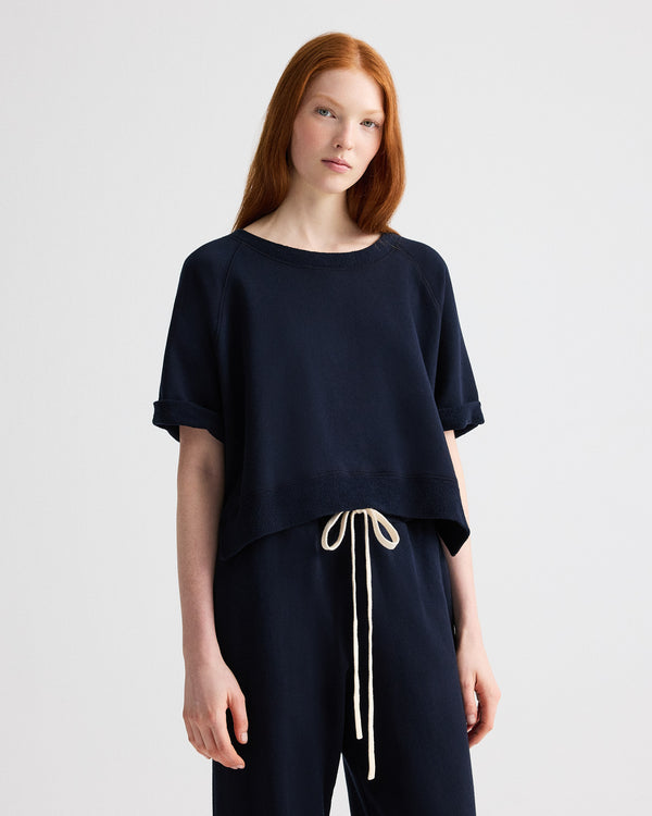 TWP Midnight Slouchy Rolled Tee in Lightweight Sweatshirt view 6