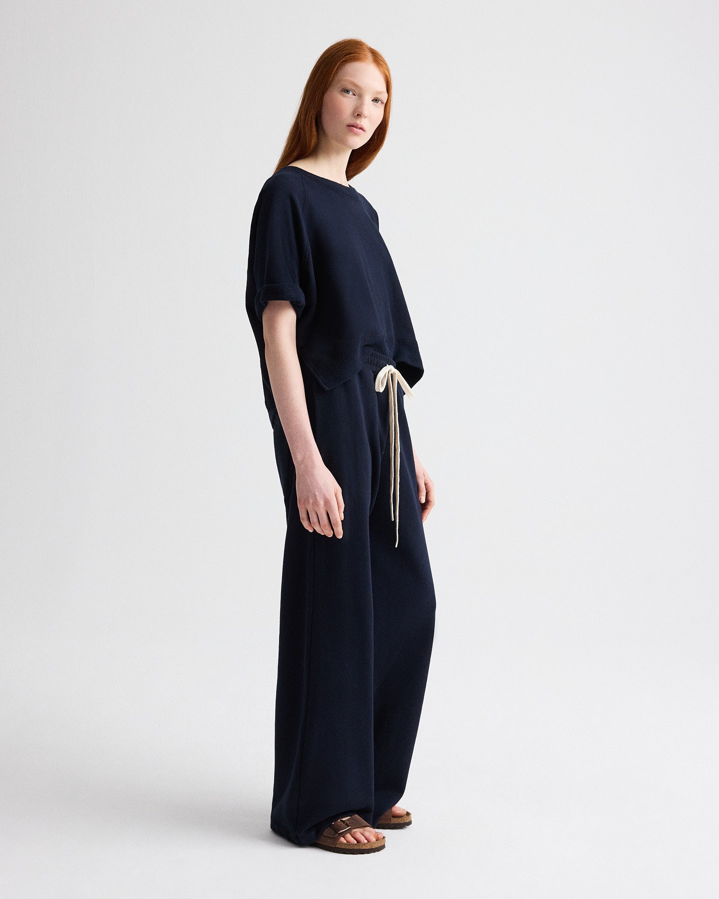 TWP Midnight Slouchy Rolled Tee in Lightweight Sweatshirt view 4