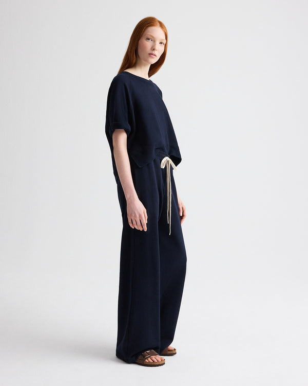 TWP Midnight Slouchy Rolled Tee in Lightweight Sweatshirt view 4