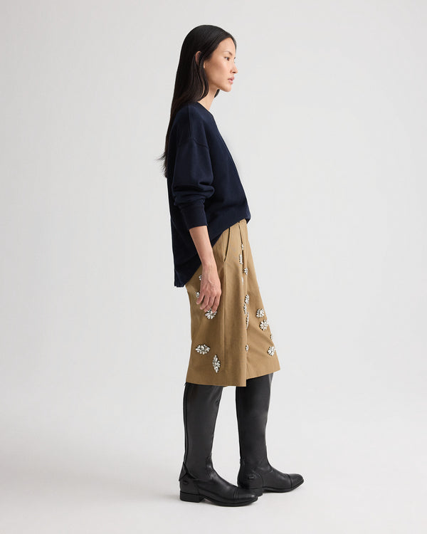 TWP Midnight Relaxed V Neck Sweatshirt in Lightweight Sweatshirt view 4