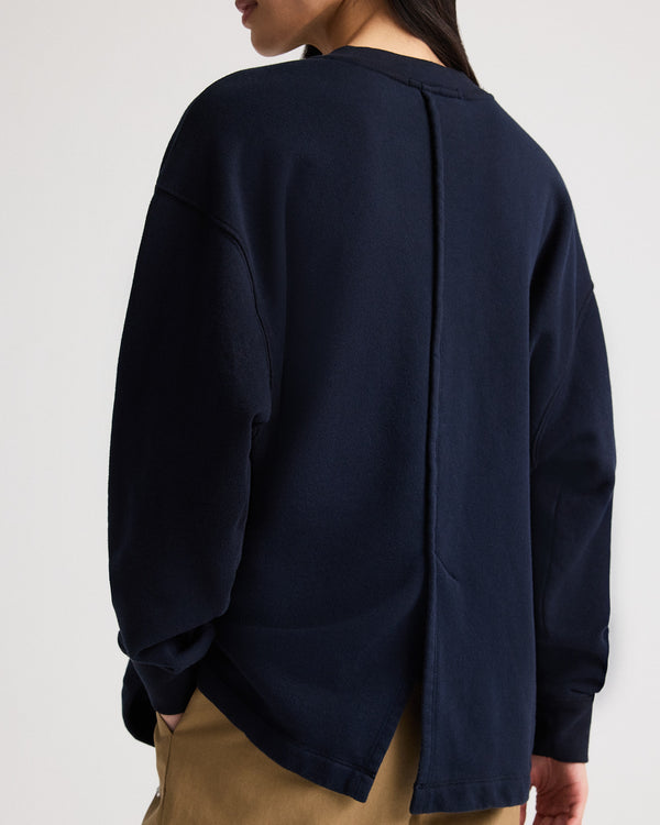 TWP Midnight Relaxed V Neck Sweatshirt in Lightweight Sweatshirt view 5