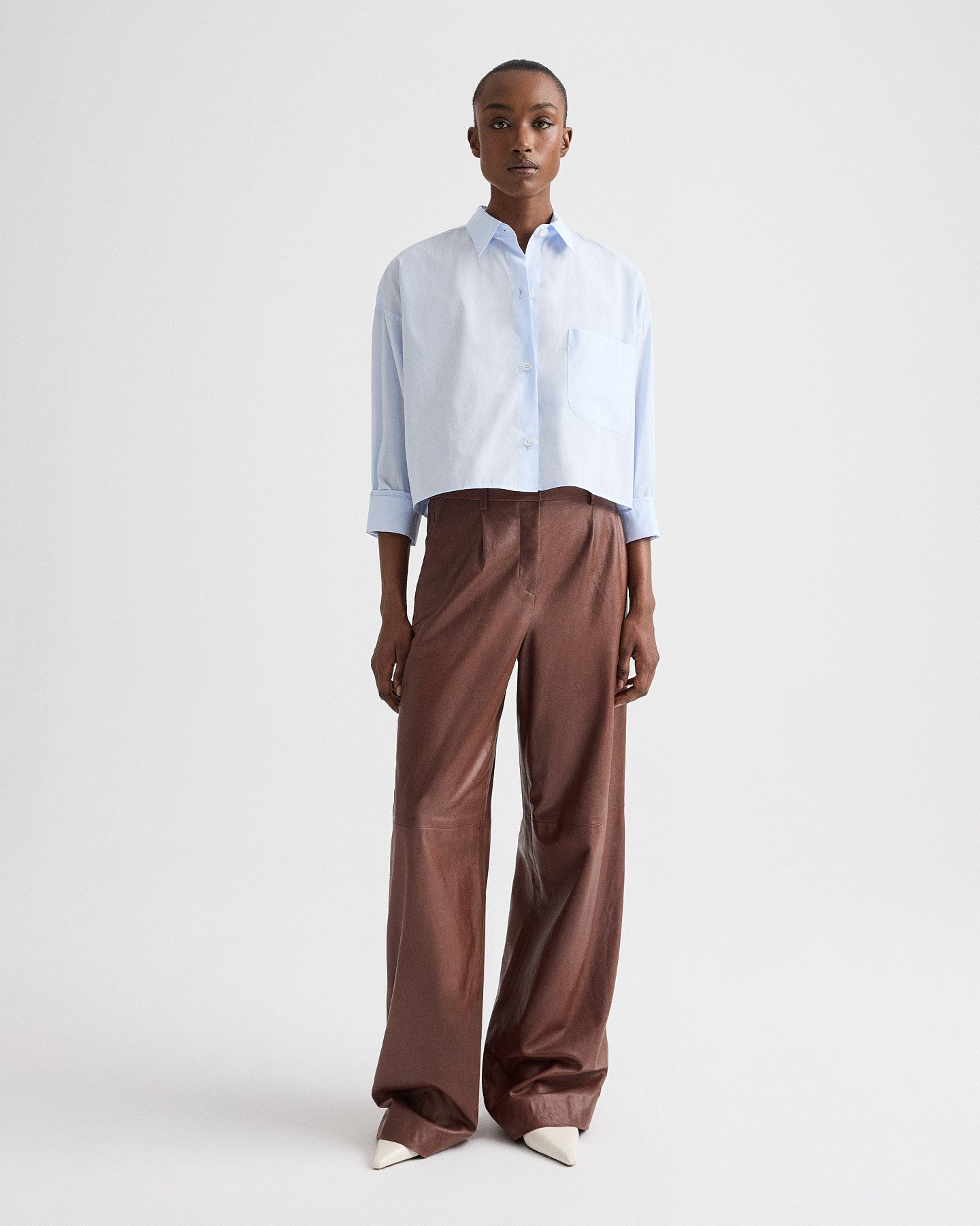 TWP Cigar Leather Hudson St Pant in Paper Leather view 6