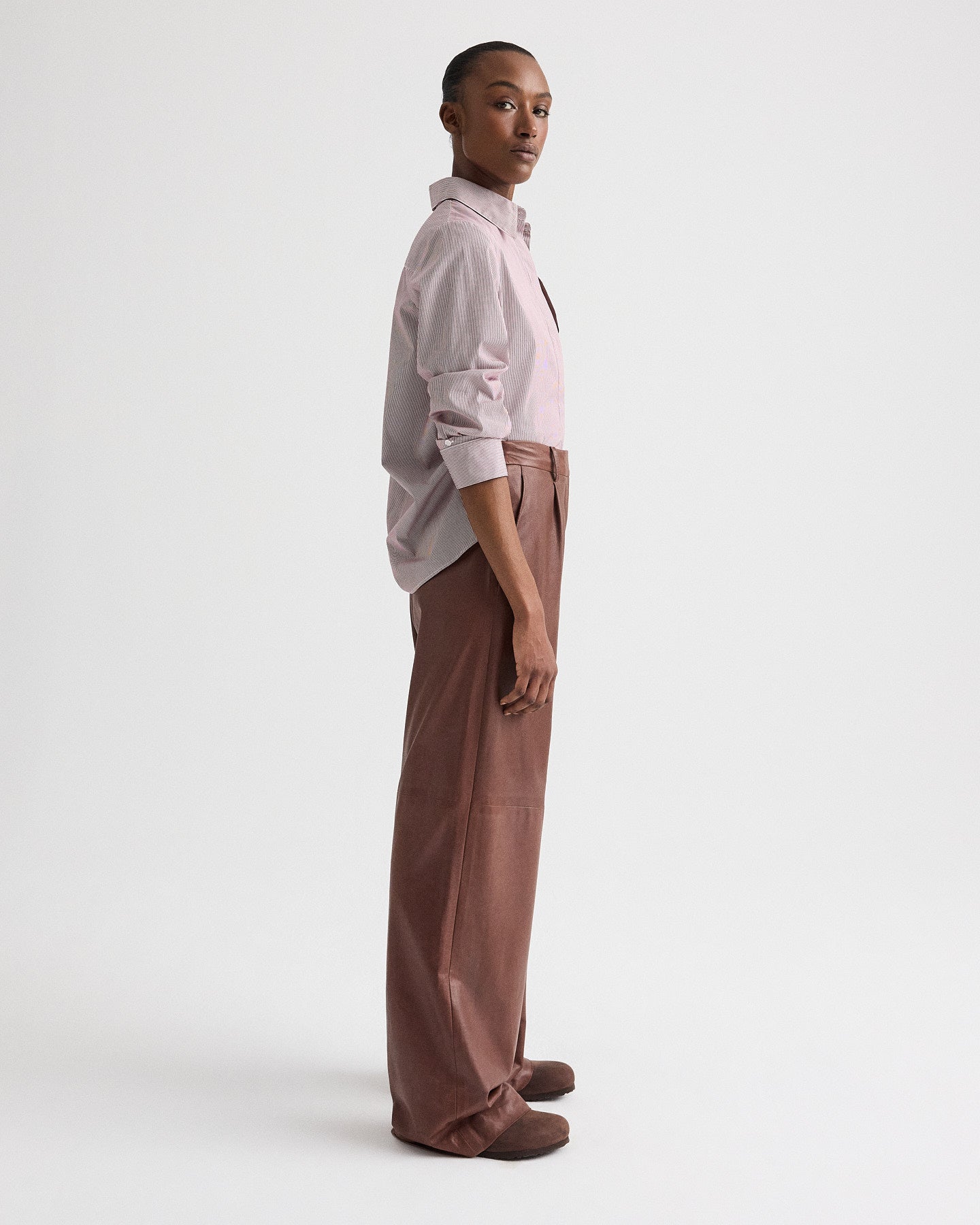 TWP Cigar Leather Hudson St Pant in Paper Leather view 4