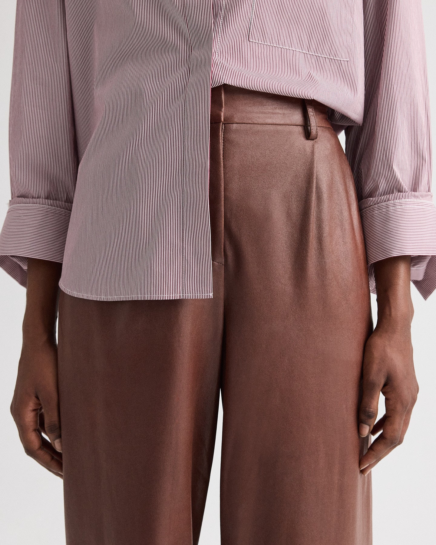 TWP Cigar Leather Hudson St Pant in Paper Leather view 2