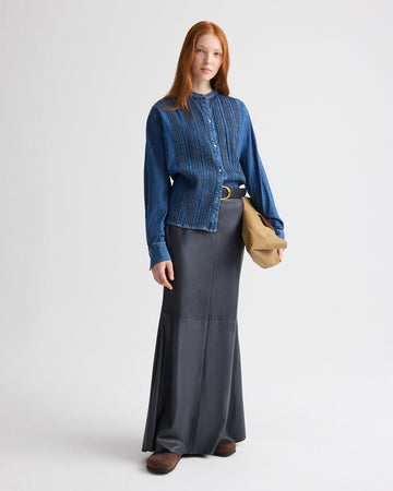 TWP Midnight At Last Skirt in Paper Leather view 1