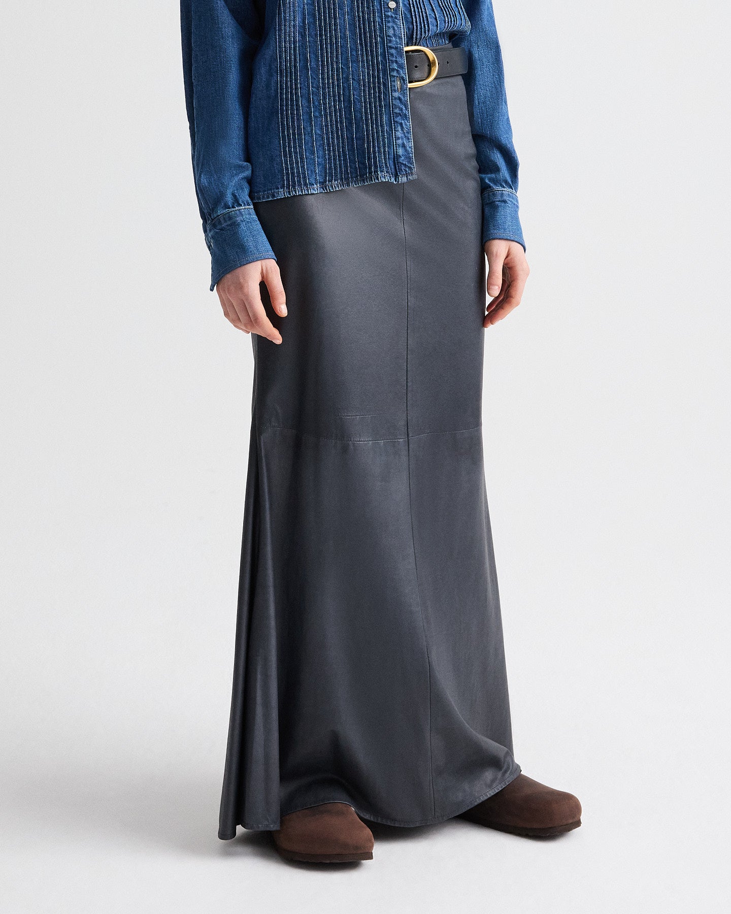 TWP Midnight At Last Skirt in Paper Leather view 3